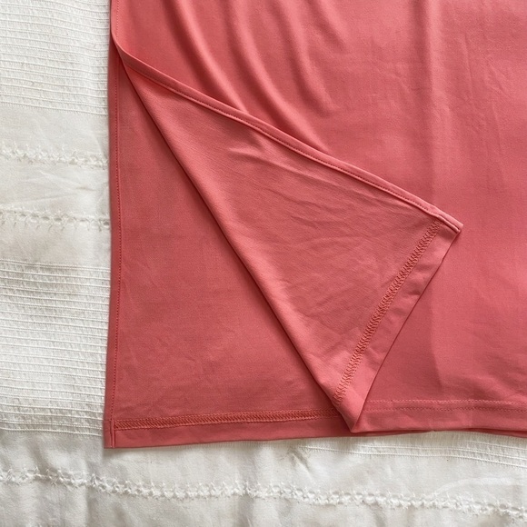 NWT JOSEPH RIBKOFF PINK SLEEVELESS SQUARE NECK STRETCH MAXI SIDE SLIT DRESS - 10 - Picture 8 of 9